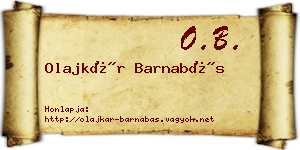 Olajkár Barnabás névjegykártya